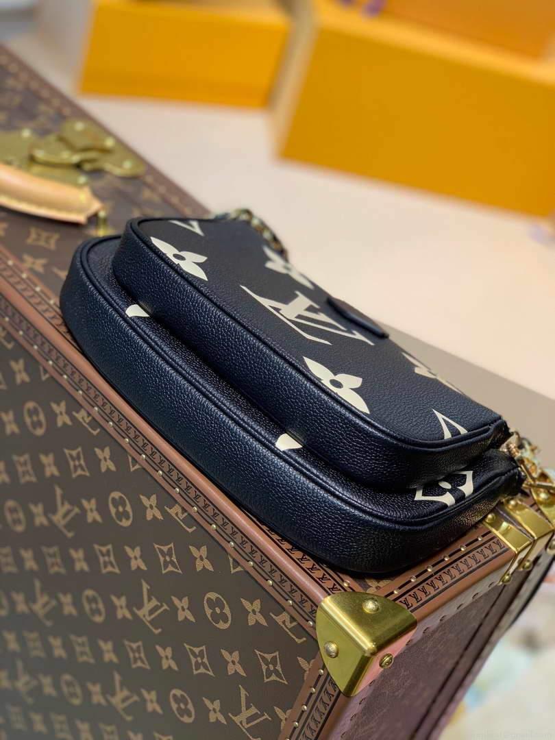 LV M45777 Louis Vuitton M80447 M80399 Multi Pochette Accessoires Bag Black and Cream