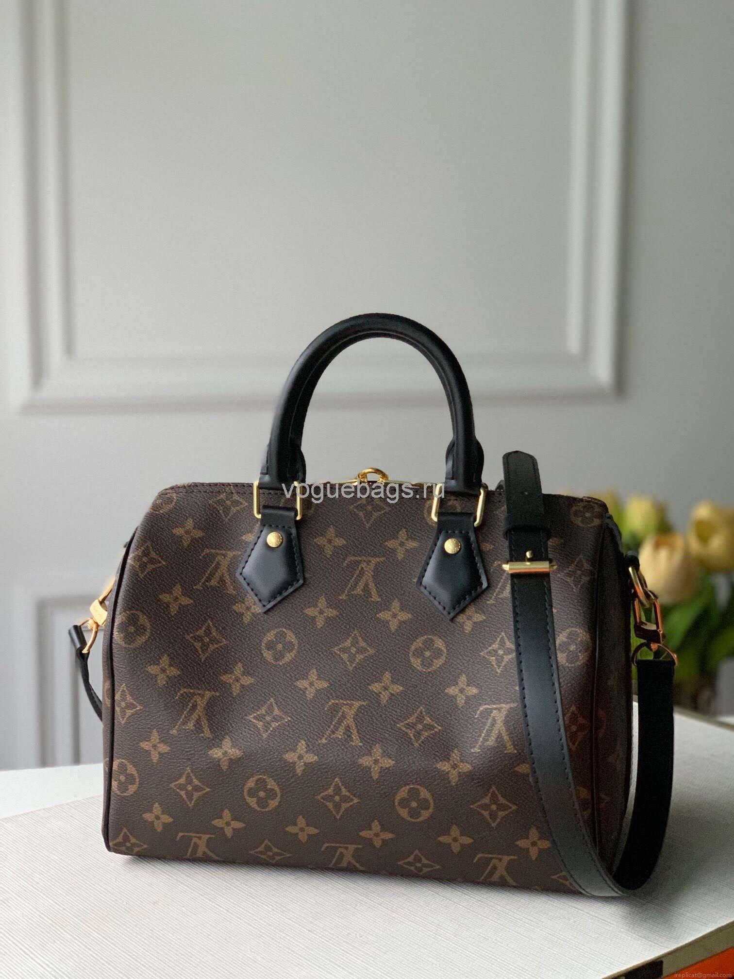 LV M48285 Louis Vuitton Speedy Bandouliere 25 Bag Monogram Canvas M41113 Black