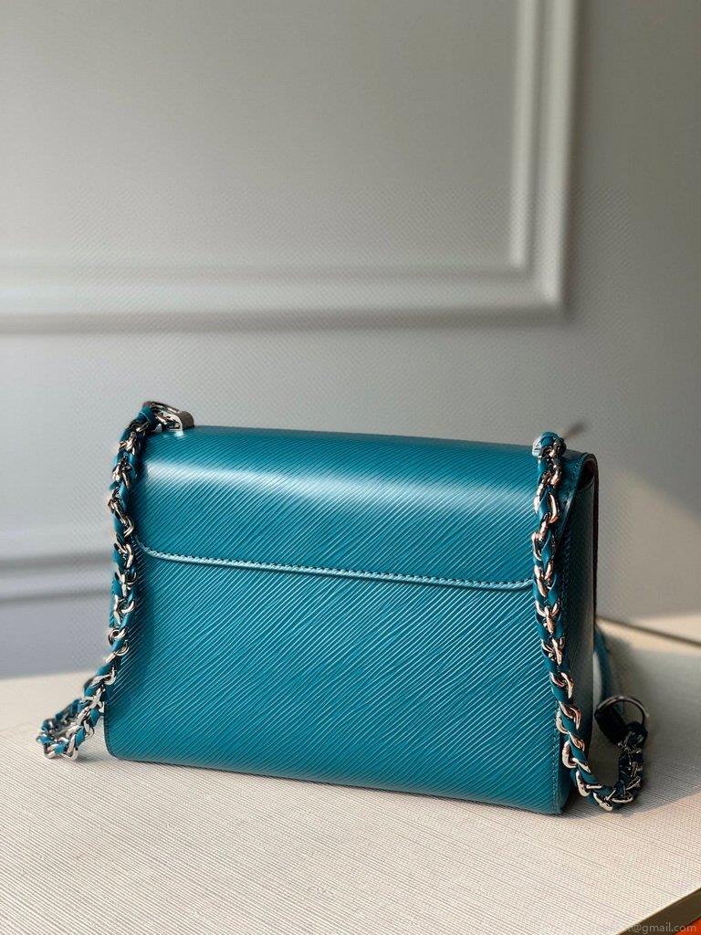 LV M55320 Louis Vuitton Twist MM shoulder Epi M50282 bag Blue