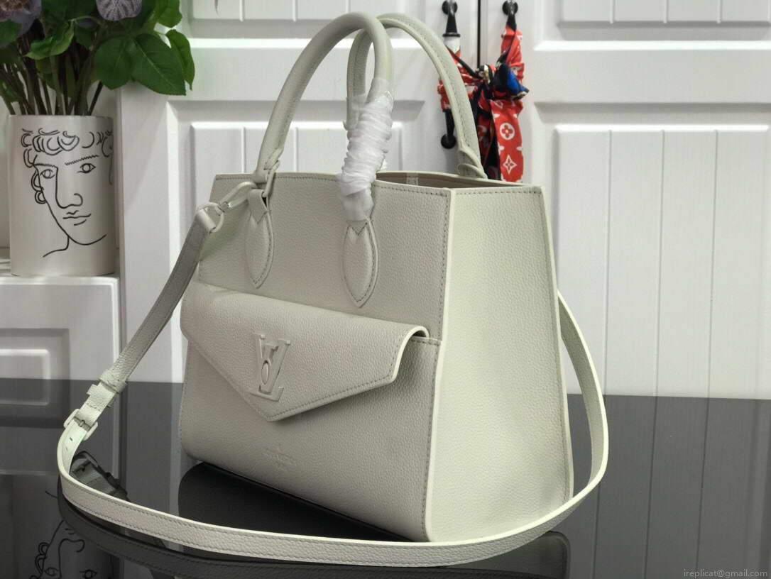 LV M55817 Louis Vuitton Lockme Tote PM Leathers M55845 Bag White