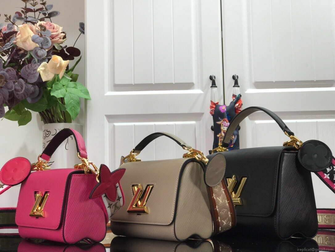 LV M57050 Louis Vuitton Twist MM Bag M57049 Epi Leather Black