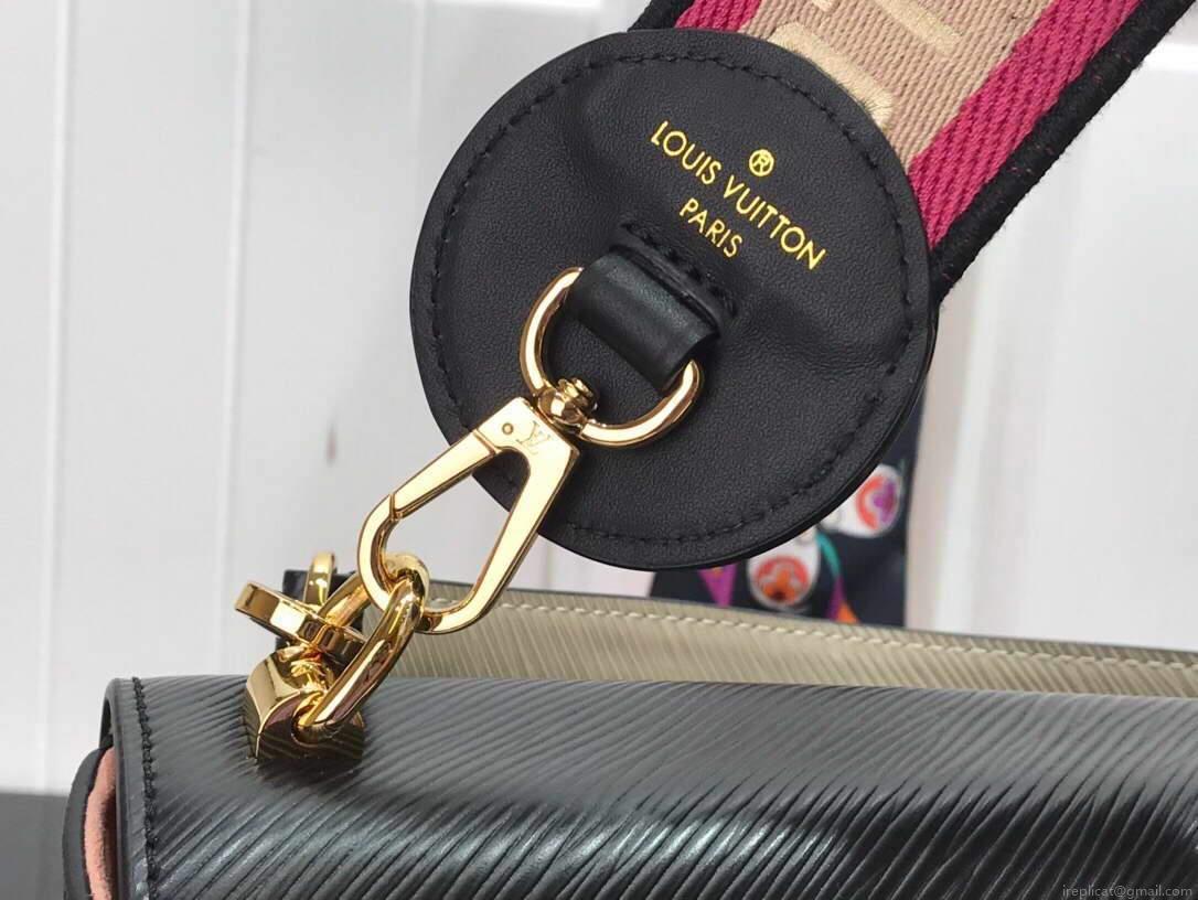 LV M57050 Louis Vuitton Twist MM Bag M57049 Epi Leather Black