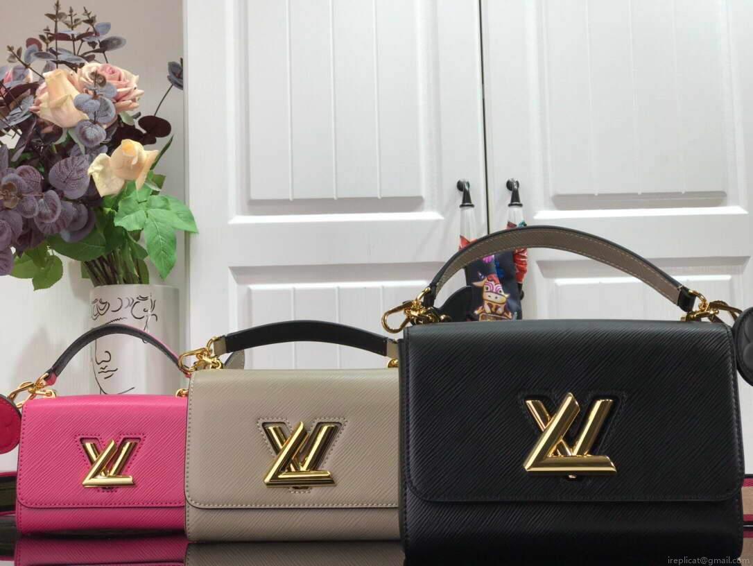 LV M57050 Louis Vuitton Twist MM Bag M57049 Epi Leather Black