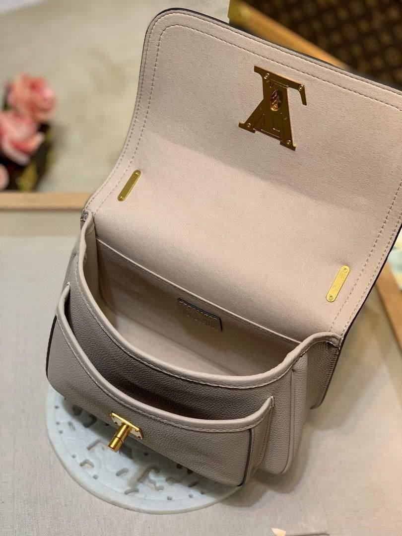 LV M57072 Louis Vuitton M57067 Lockme Chain PM Shoulder Bags in Greige