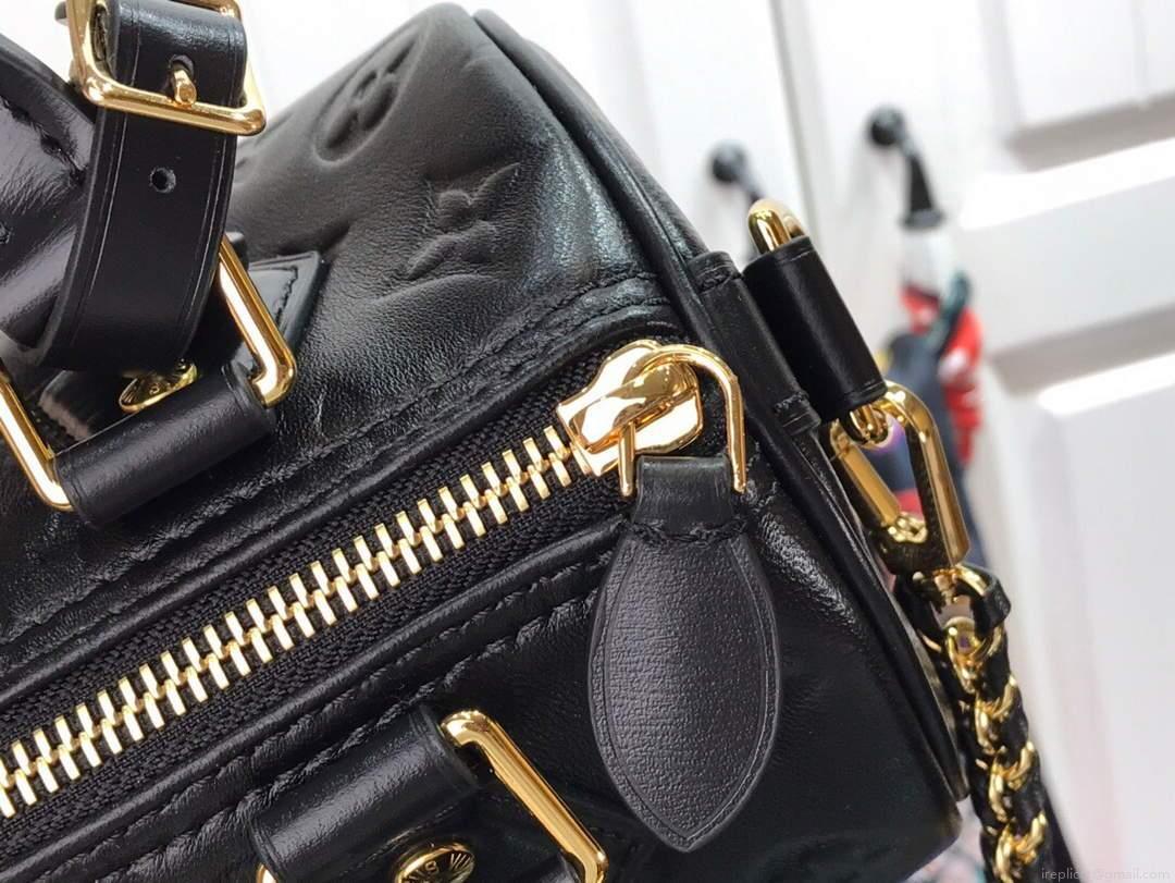 LV M57111 Louis Vuitton Speedy BB Handbag Black