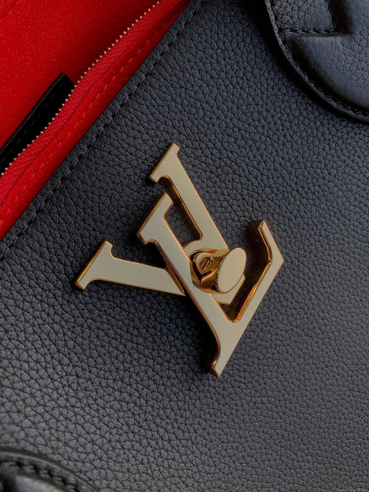 LV M57345 Louis Vuitton M57346 Lockme Shopper M57347 Bag Grained Calf Leather Black