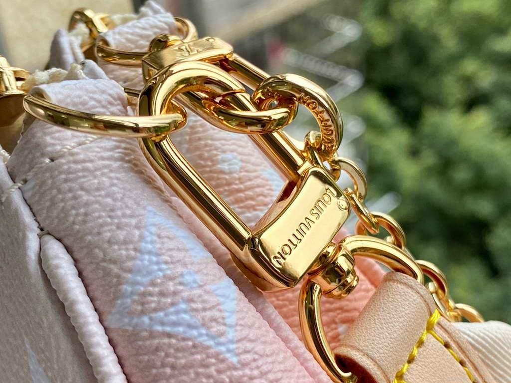 LV M57634 Louis Vuitton M57633 Multi Pochette Accessoires Bag Brume Gray