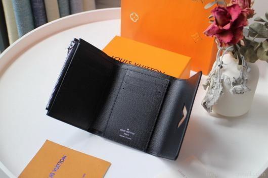 LV M64414 Louis Vuitton Twist Compact Wallet Epi Leather Black