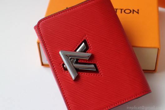LV M64414 Louis Vuitton Twist Compact Wallet Epi Leather Red