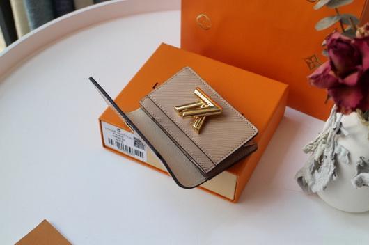 LV M68682 Louis Vuitton Twist Multicartes Wallet Epi Leather Apricot