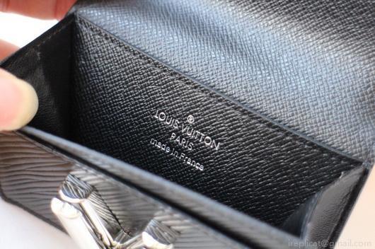 LV M68682 Louis Vuitton Twist Multicartes Wallet Epi Leather Black