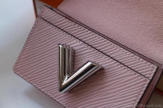 LV M68682 Louis Vuitton Twist Multicartes Wallet Epi Leather Pink
