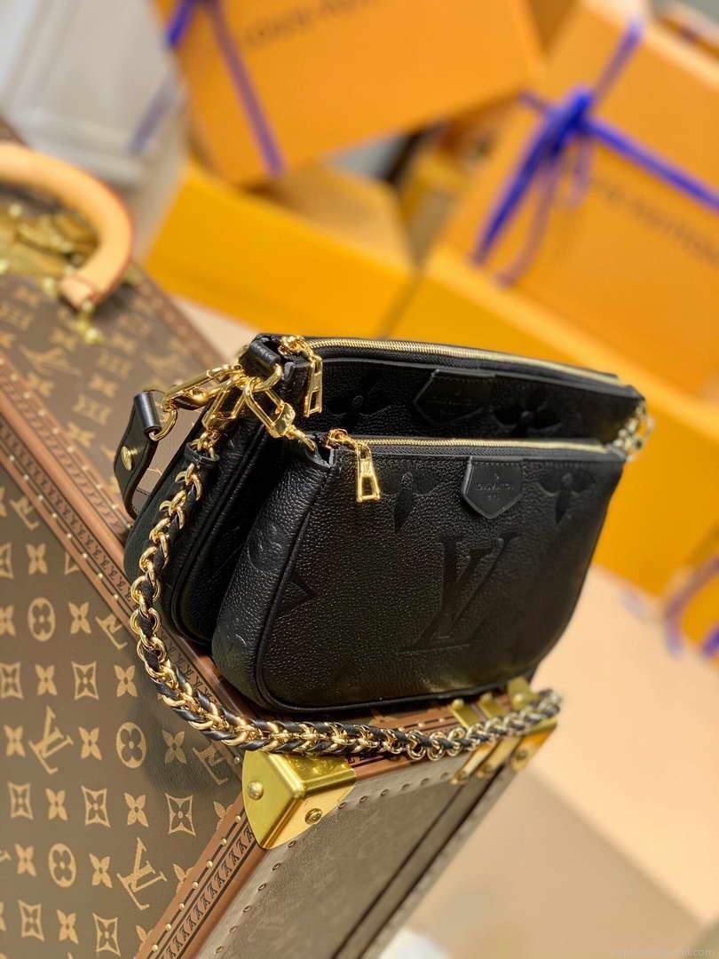 LV M80399 Louis Vuitton M80447 Multi Pochette Accessoires Bag Black