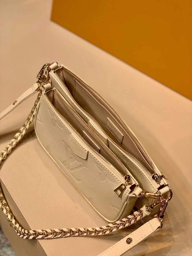 LV M80447 Louis Vuitton M80399 Multi Pochette Accessoires Bag Creme