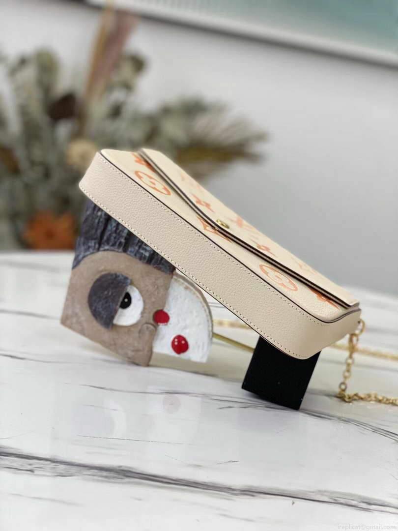 LV M80498 Louis Vuitton Félicie Pochette Bag Cream