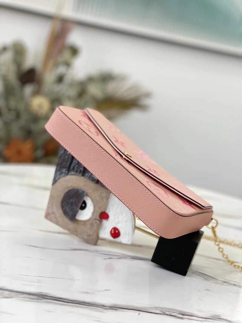 LV M80498 Louis Vuitton Félicie Pochette Bag Pink