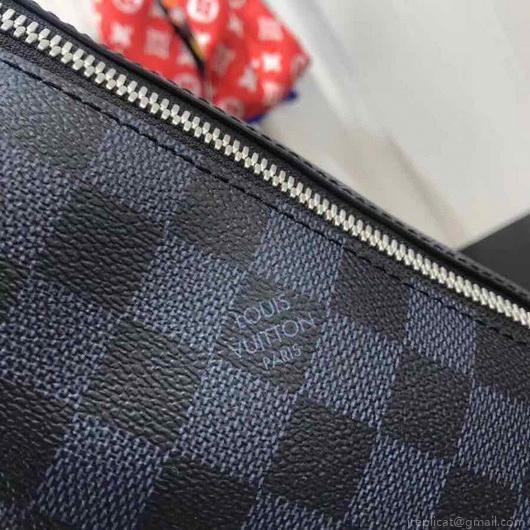 LV N40159 Louis Vuitton Damier Cobalt Discovery Messenger Shoulder Bag Black