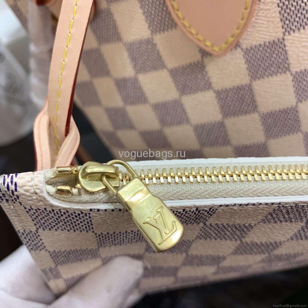 LV N41362 Louis Vuitton Neverfull PM Damier Azur M41245 Bag Beige