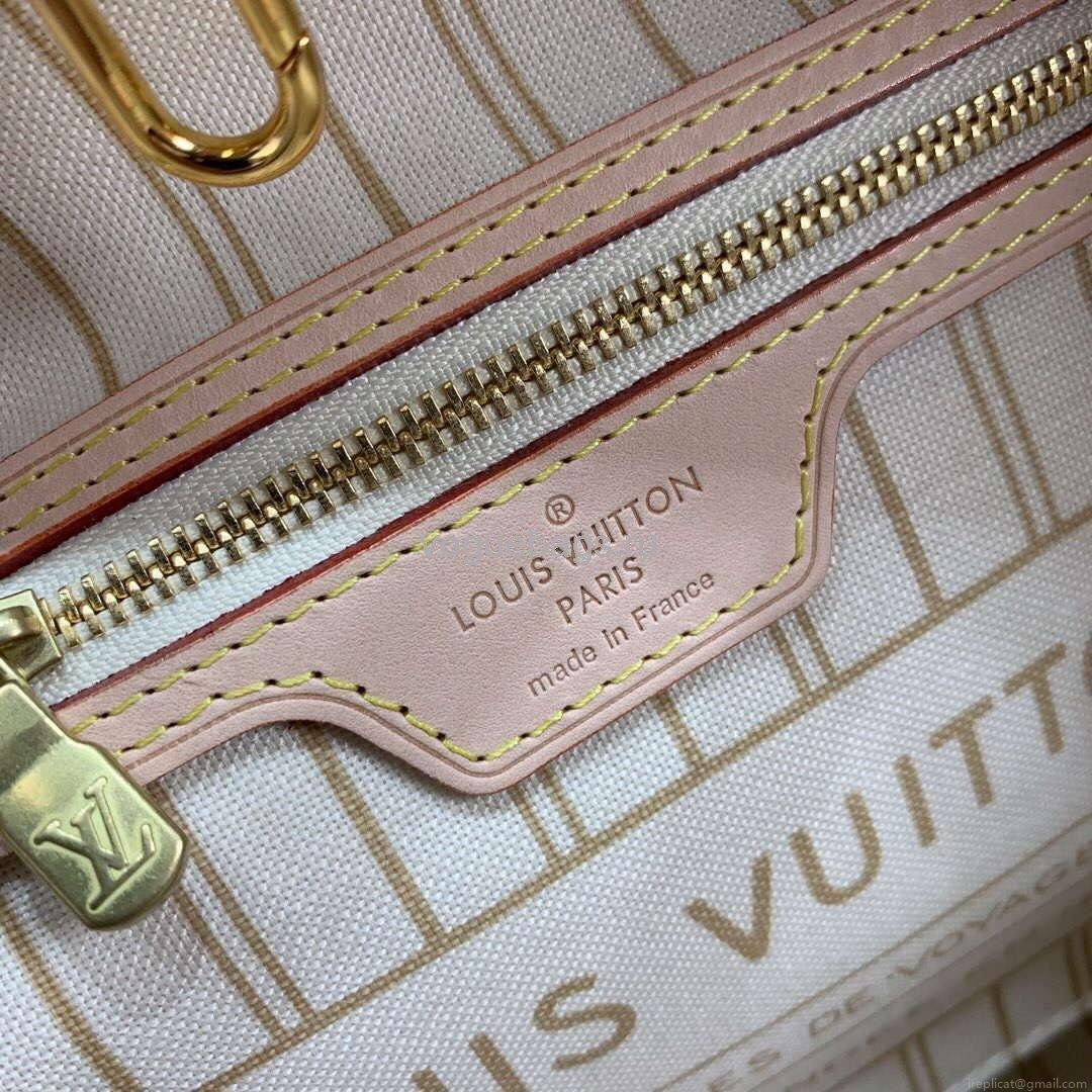 LV N41362 Louis Vuitton Neverfull PM Damier Azur M41245 Bag Beige