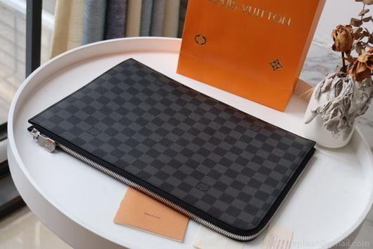 LV N41501 Louis Vuitton Pochette Joule GM Clutch Bag Damier Graphite