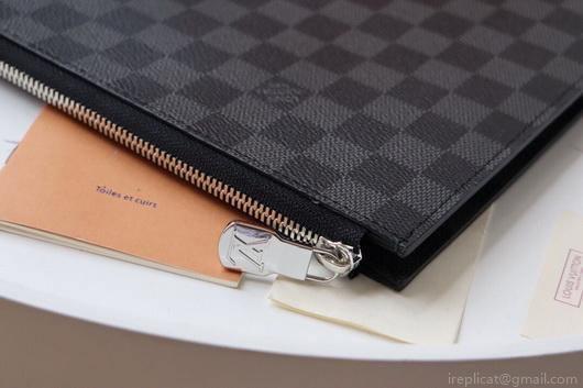 LV N41501 Louis Vuitton Pochette Joule GM Clutch Bag Damier Graphite