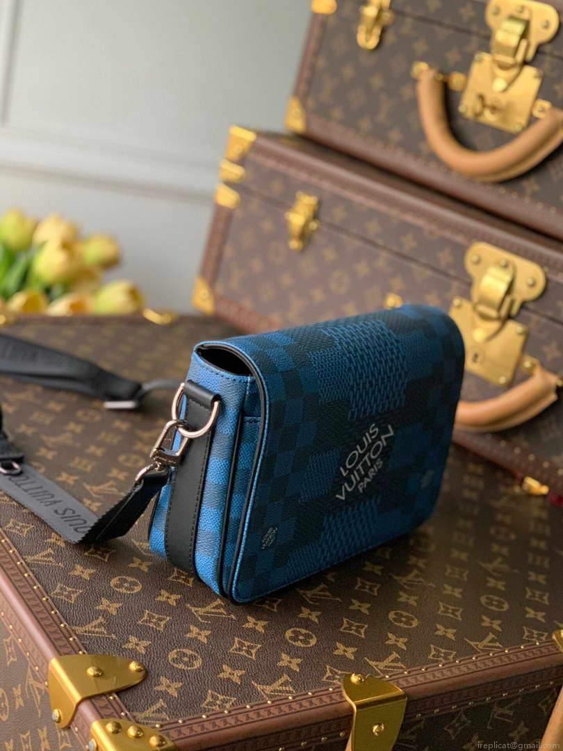 LV N50026 Louis Vuitton Studio Messenger Damier Graphite Blue N50013 Bag