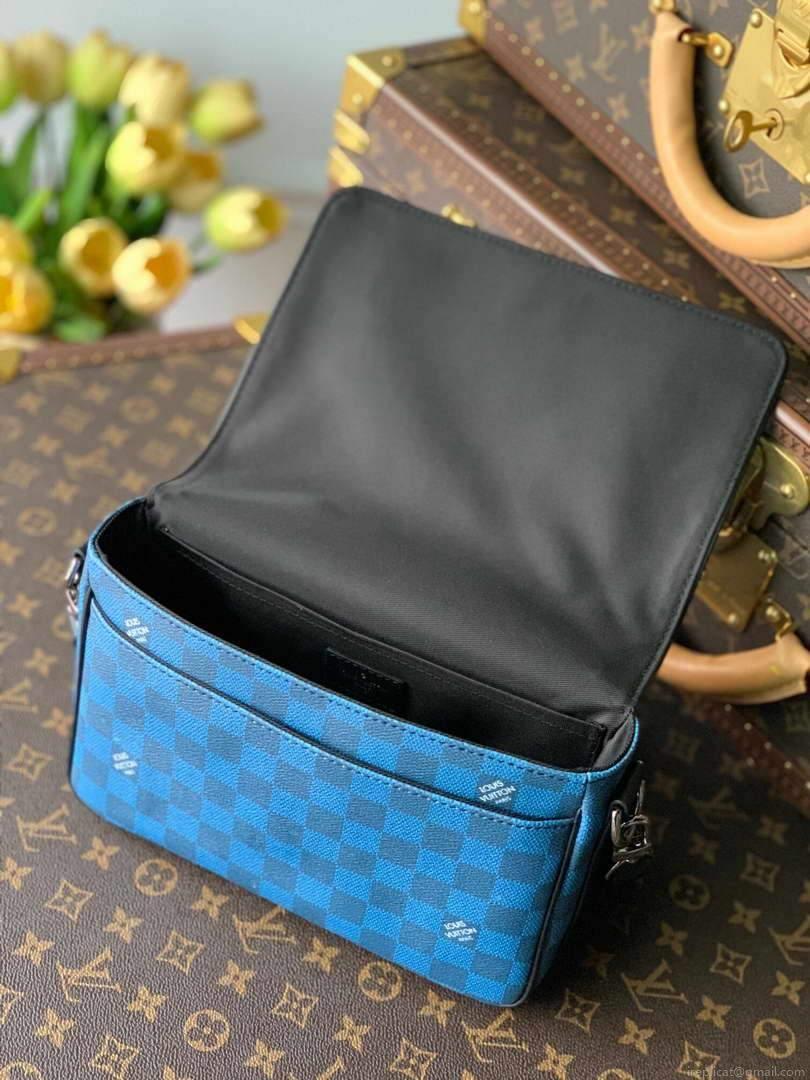 LV N50026 Louis Vuitton Studio Messenger Damier Graphite Blue N50013 Bag