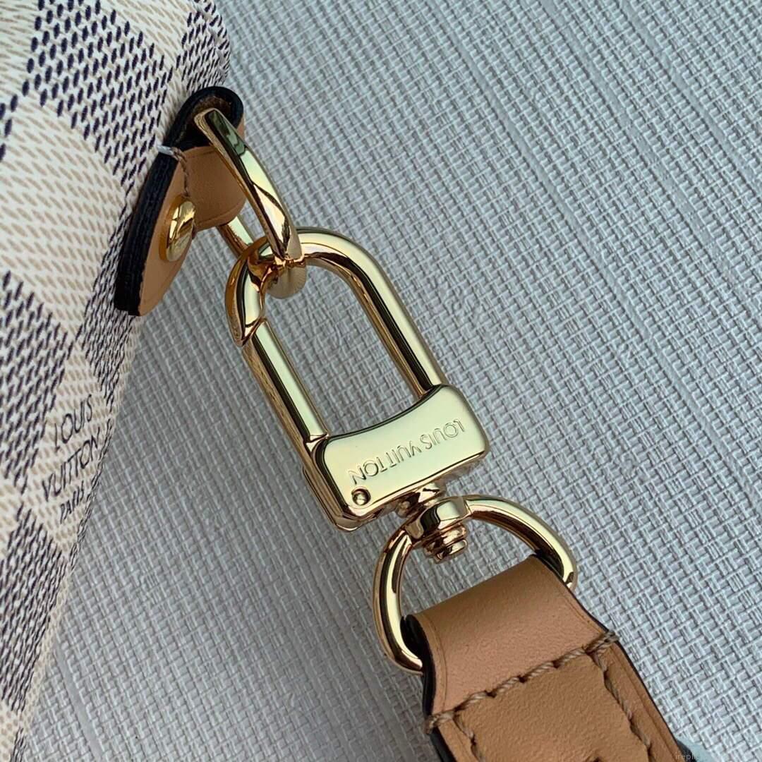 LV N50053 Louis Vuitton Croisette Damier Azur Canvas Bag Pink