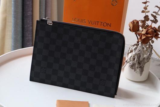 LV N60113 Louis Vuitton Pochette Joule GM Clutch Bag Damier Graphite