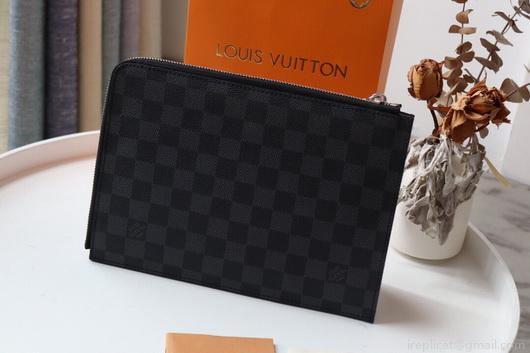 LV N60113 Louis Vuitton Pochette Joule GM Clutch Bag Damier Graphite