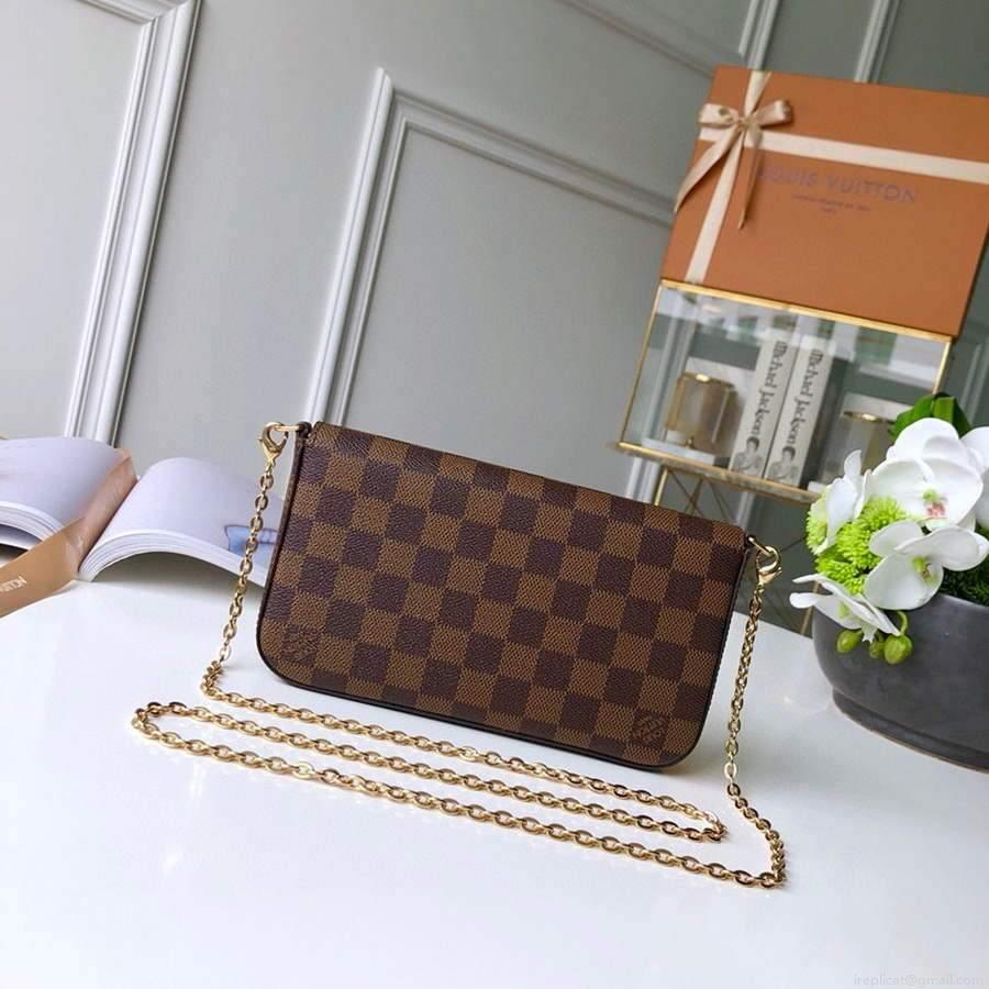 LV N63032 Louis Vuitton Felicie Pochette Bag M61276 Damier Ebene