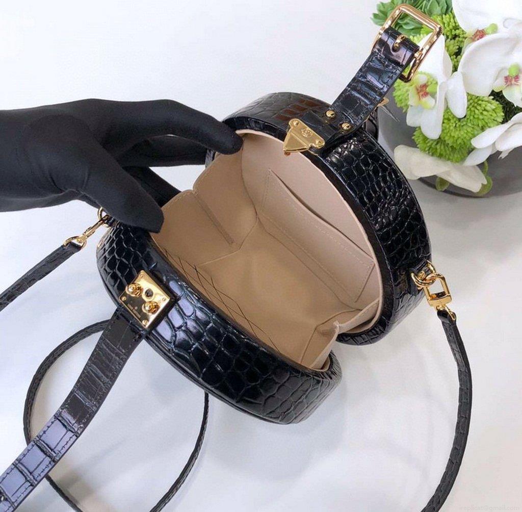 LV N93597 Louis Vuitton Petite Boite Chapeau Crocodilien Brillant N93598 Bag Black