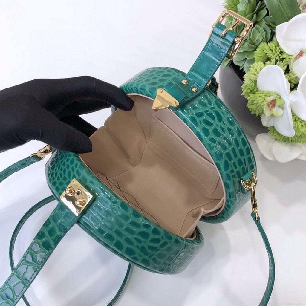 LV N93598 Louis Vuitton N93597 Petite Boite Chapeau Crocodilien Brillant Bag Green