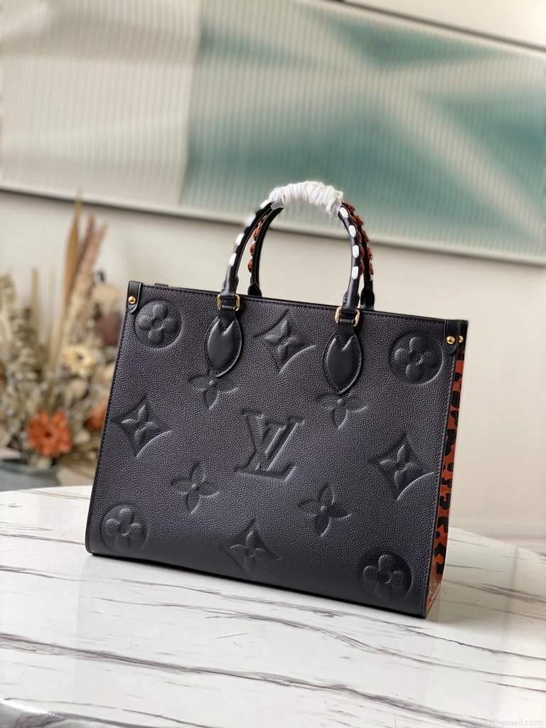 Louis Vuitton M58522 LV M58521 OnTheGo MM Monogram Empreinte Tote Bag Black