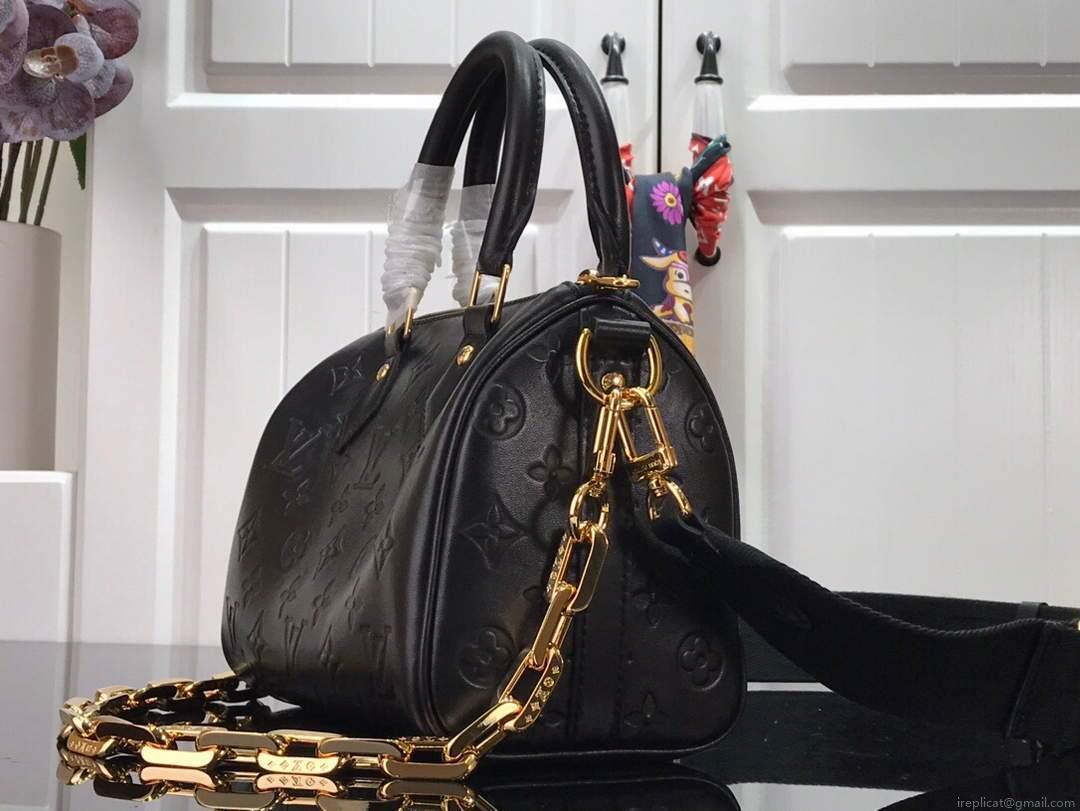 LV M58631 Louis Vuitton Speedy Bandouliere 22 Bag Black