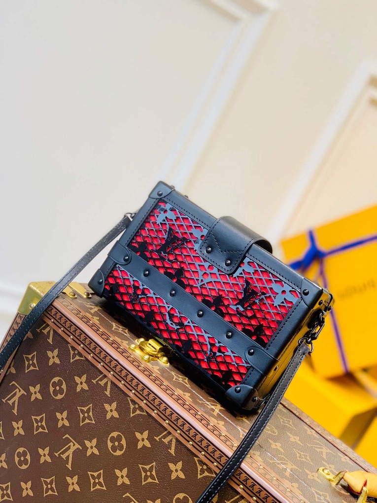 LV M20353 Louis Vuitton Petite Malle Handbag Black
