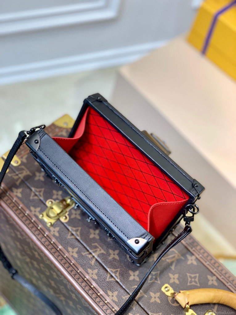 LV M20353 Louis Vuitton Petite Malle Handbag Black