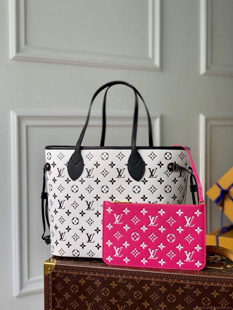LV M46103 Louis Vuitton Neverfull MM Tote Bag M46102