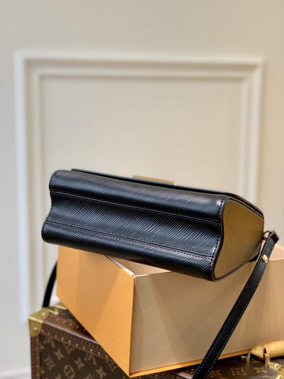 LV M59887 Louis Vuitton Twist MM EPI Leather Bag Black