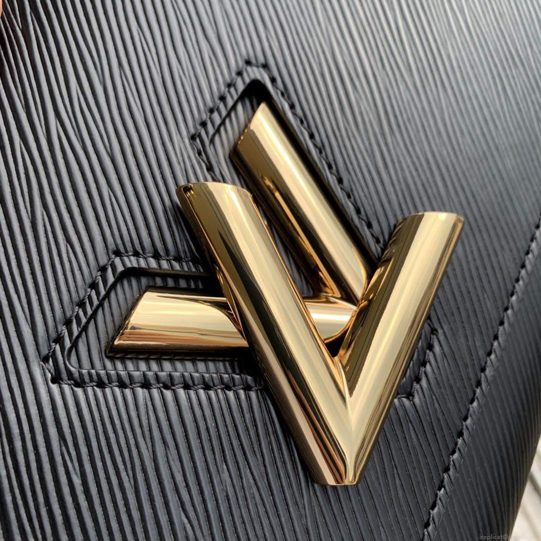 LV M59887 Louis Vuitton Twist MM EPI Leather Bag Black