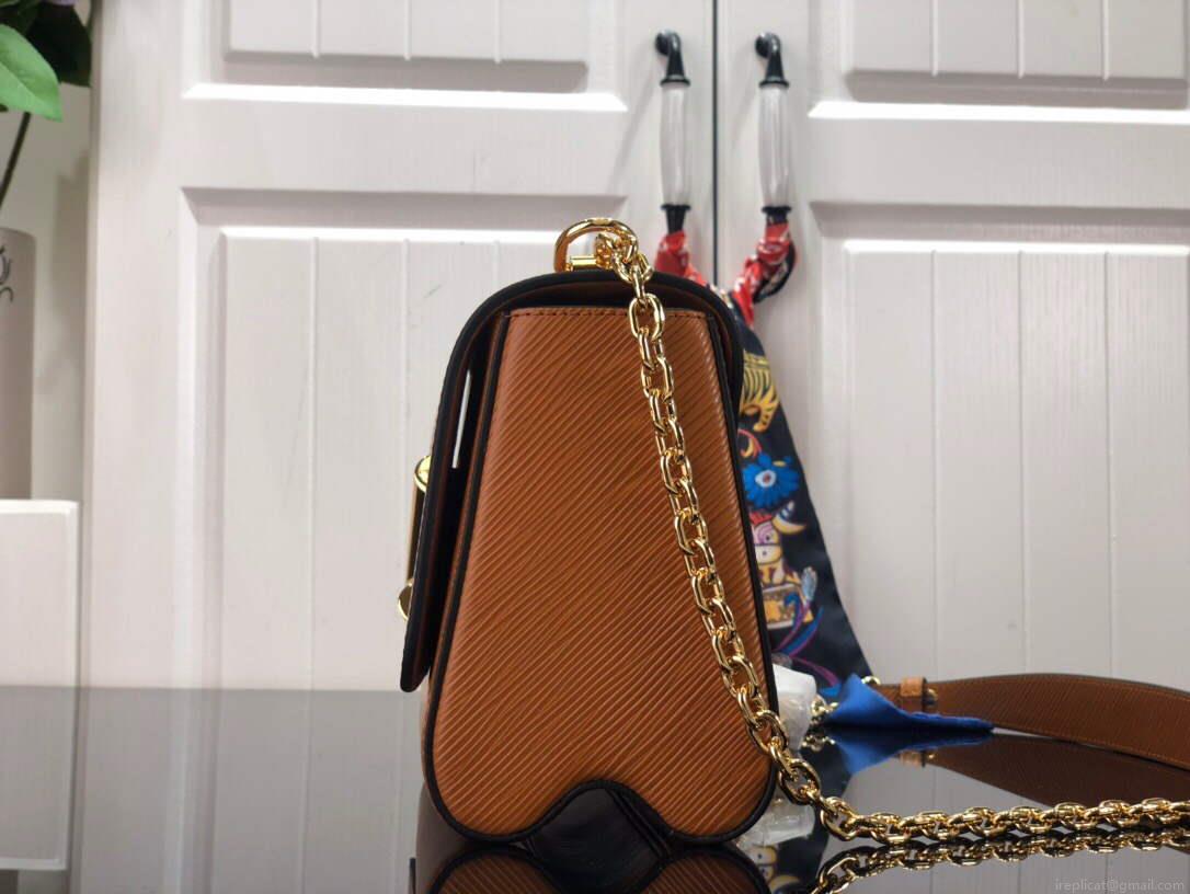 LV M59686 Louis Vuitton Twist MM Gold Miel Brown