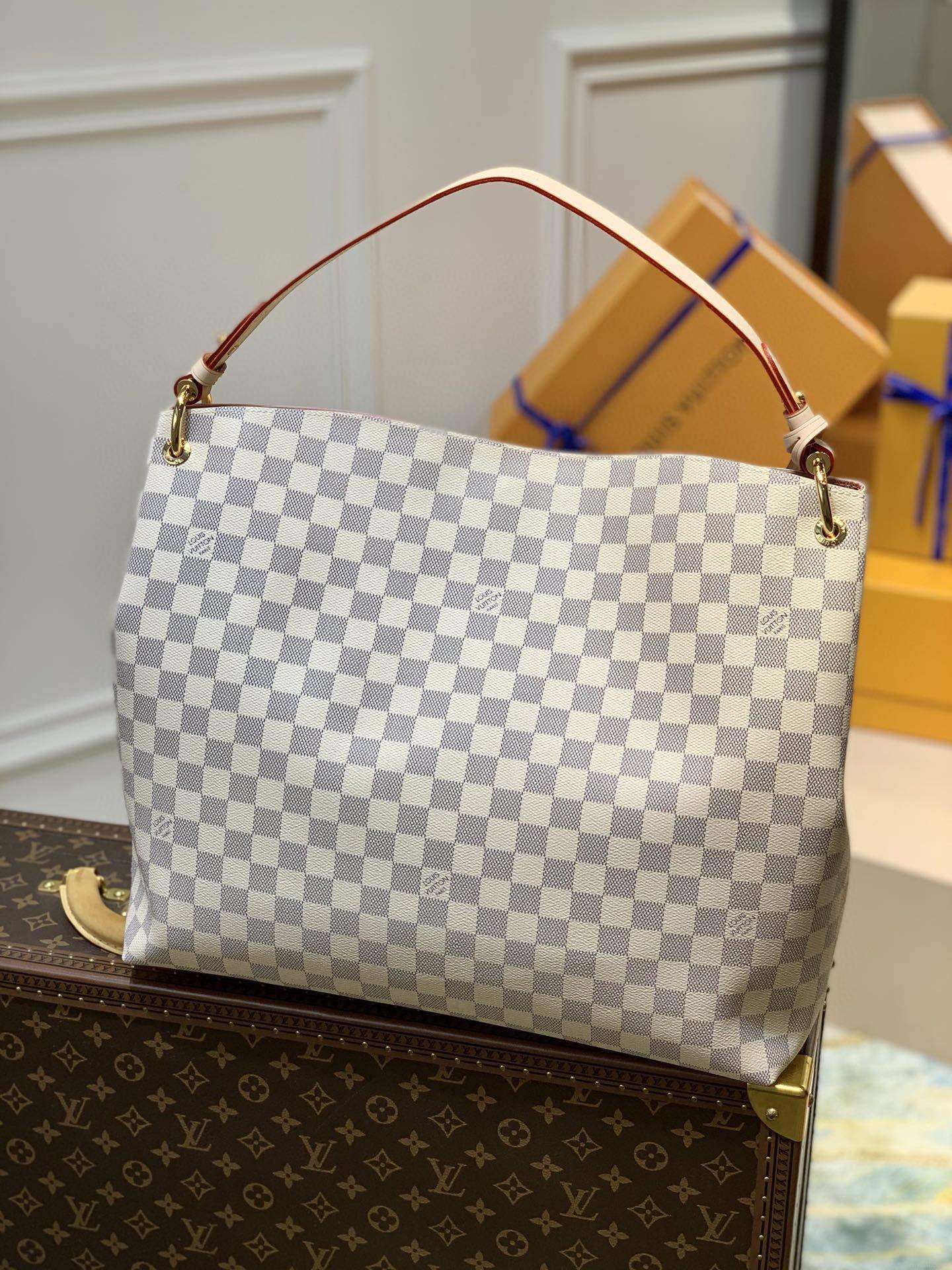 LV N42233 Louis Vuitton Graceful MM Damier azur canvas