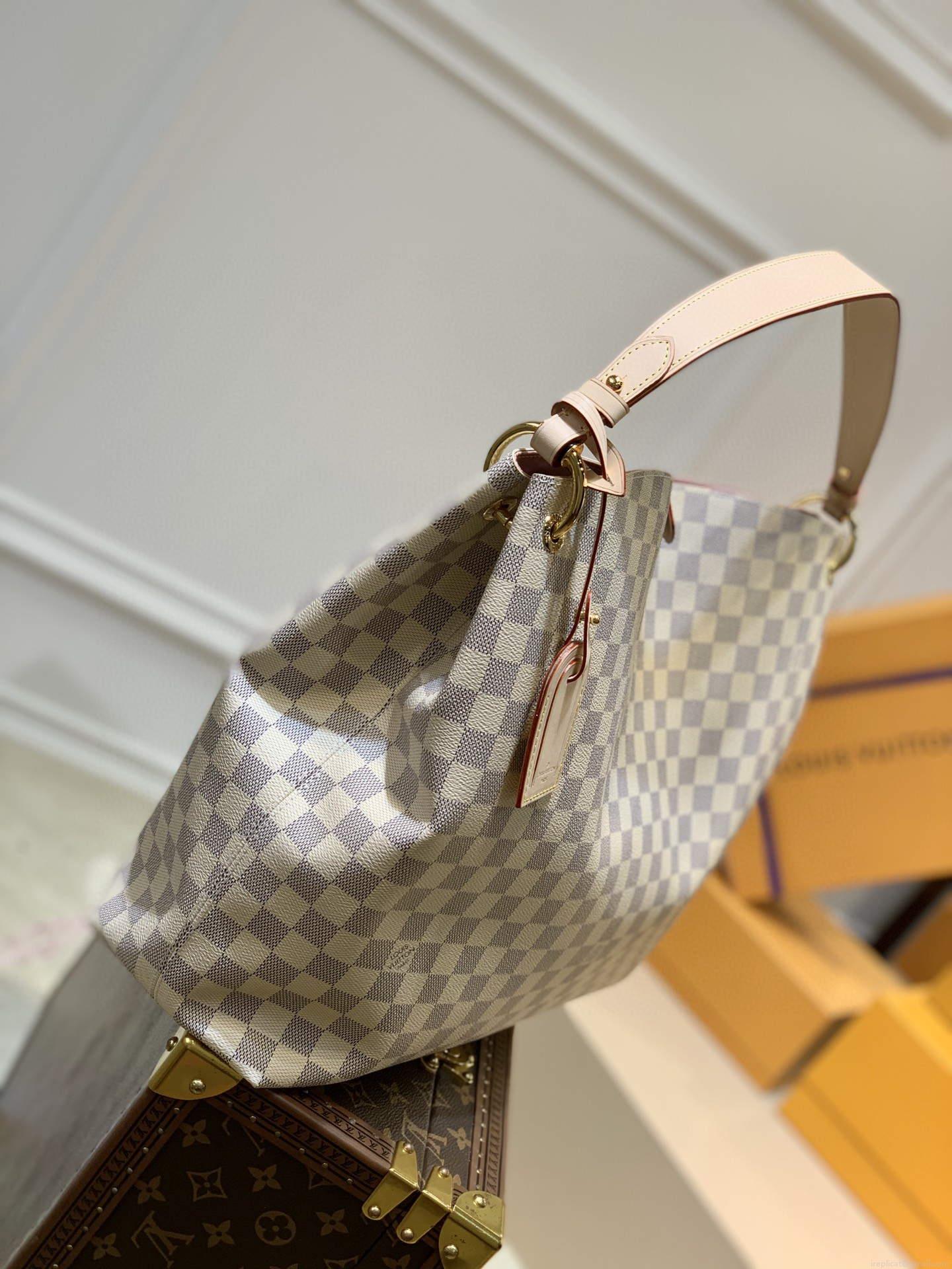 LV N42233 Louis Vuitton Graceful MM Damier azur canvas