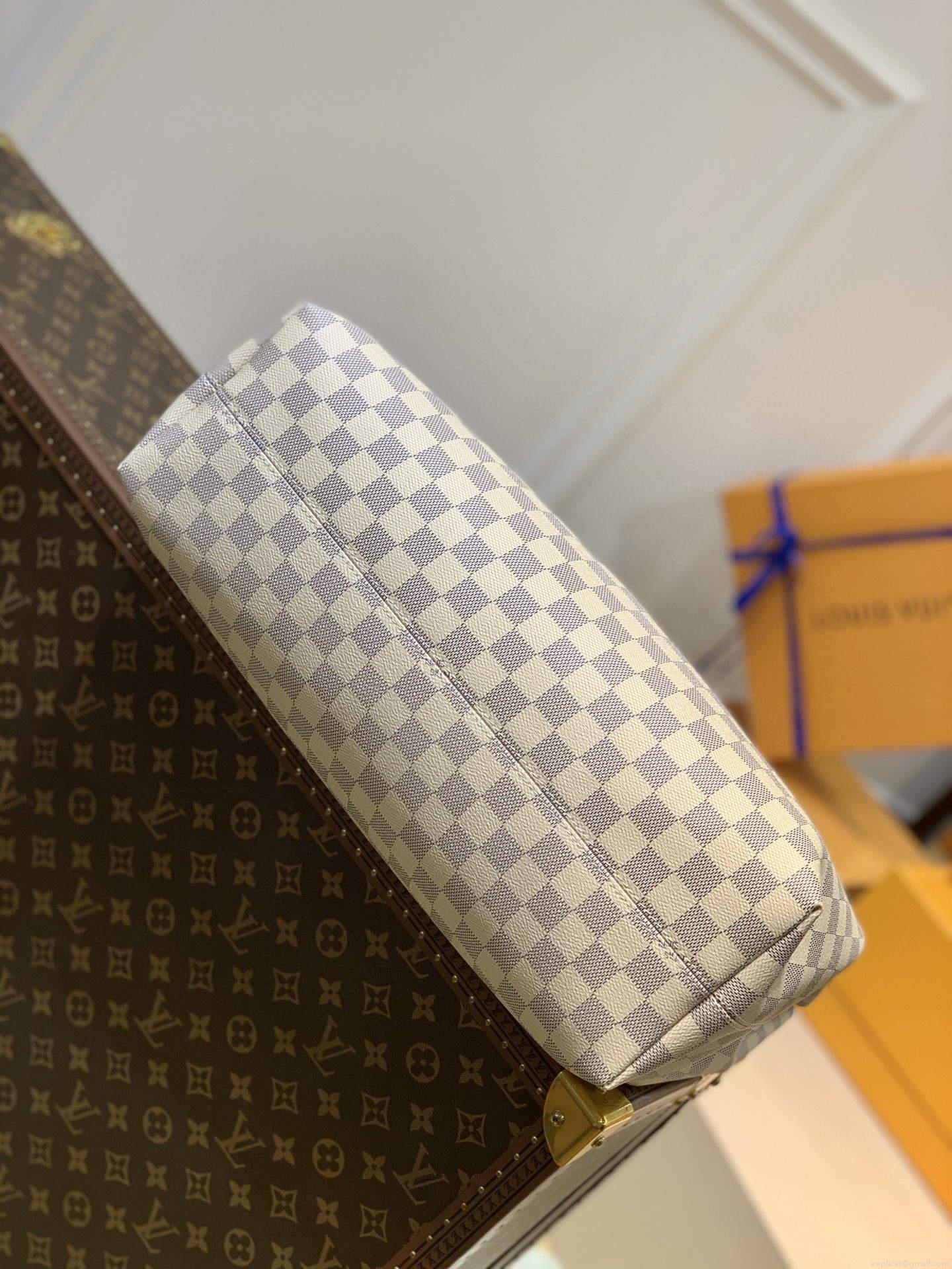 LV N42233 Louis Vuitton Graceful MM Damier azur canvas