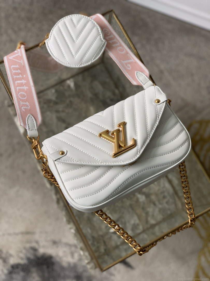 LV M56466 Louis Vuitton New Wave Multi-Pochette Leather M56461 White