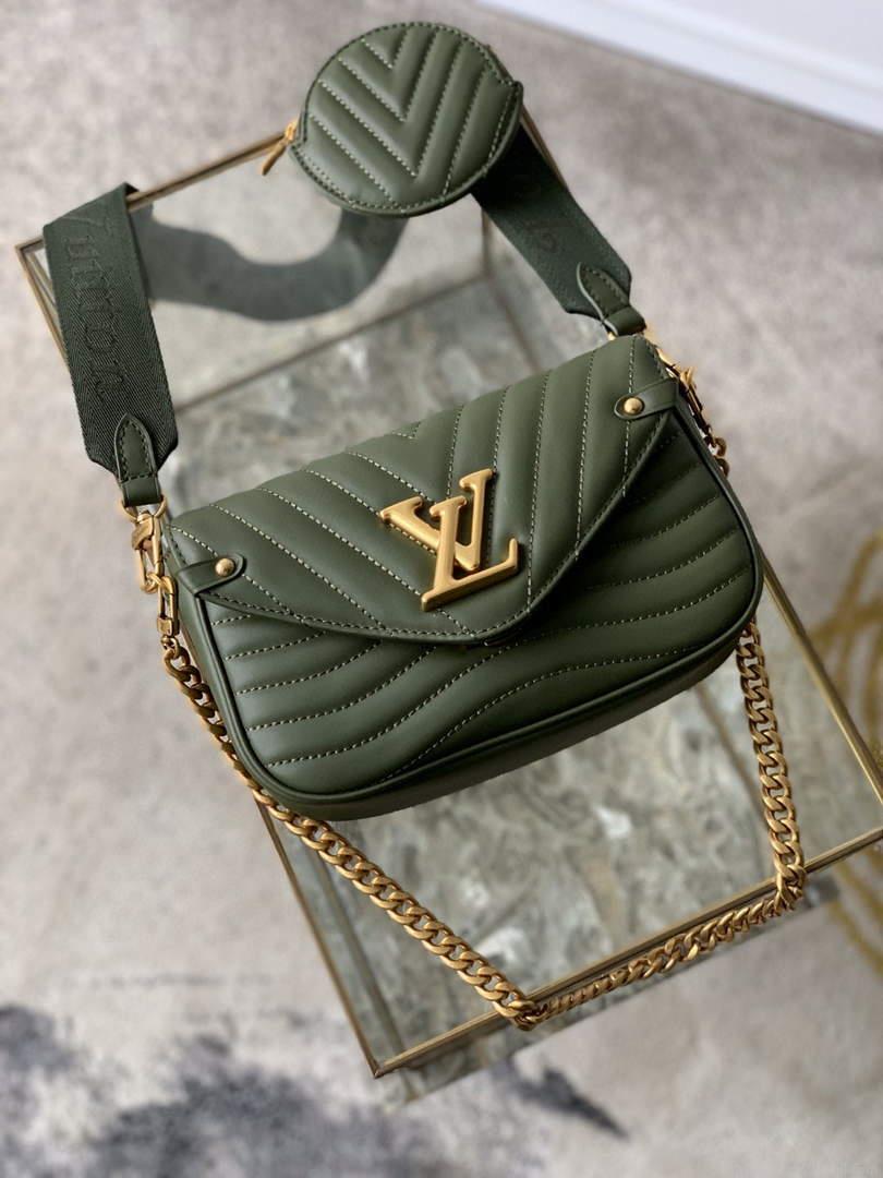 LV M56471 Louis Vuitton New Wave Multi-Pochette Leather M56461 Green