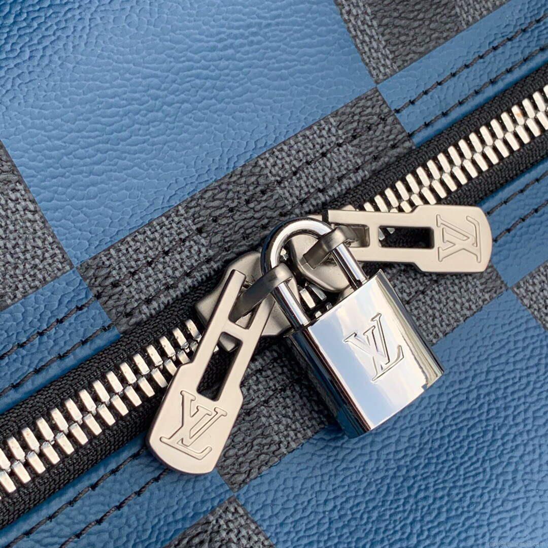 LV N40410 Louis Vuitton Keepall Bandouliere 50 Travel Bag Blue