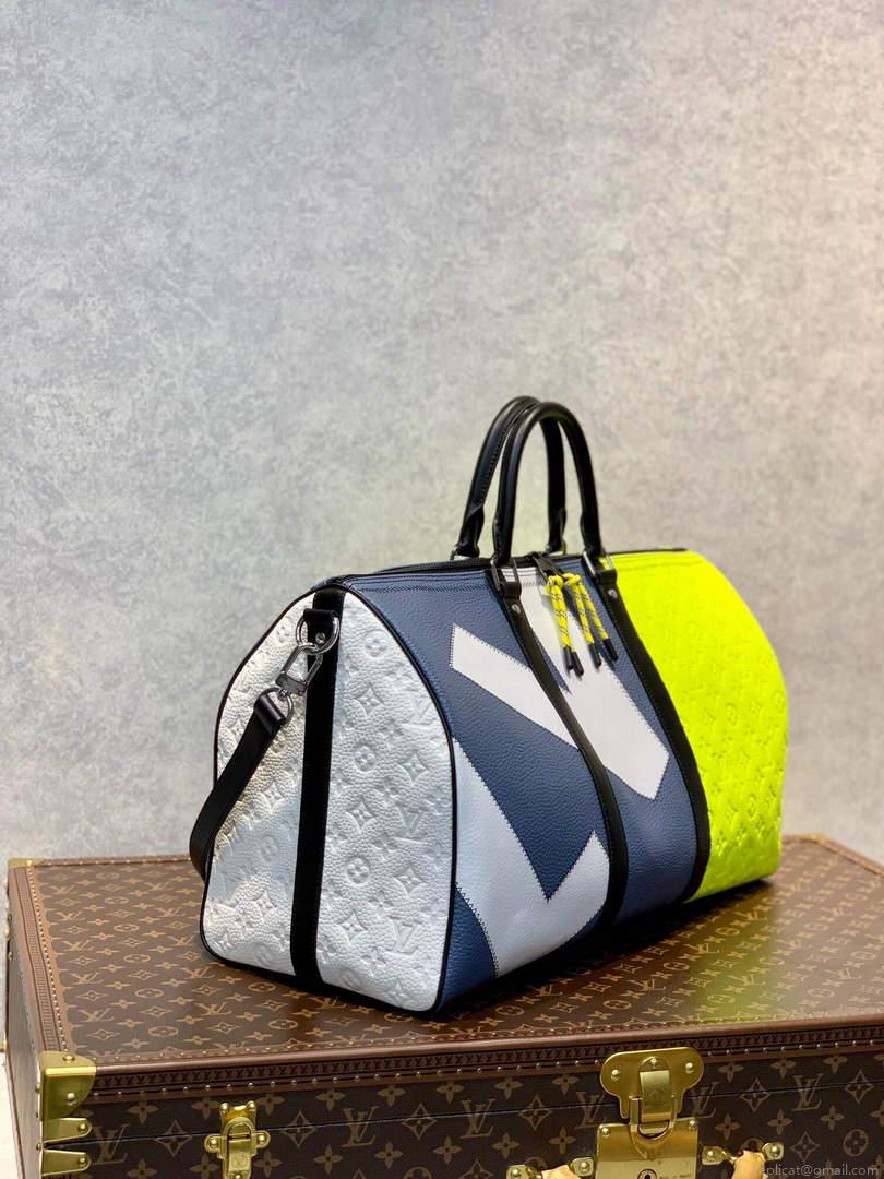LV M59922 Louis Vuitton Keepall 50B Travel Bag Yellow