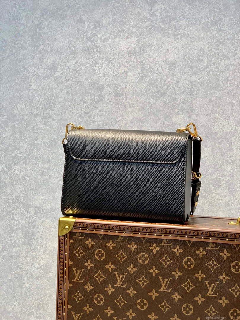 LV M59885 Louis Vuitton Twist MM Handbag Black