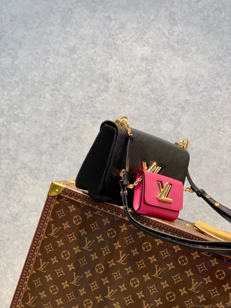 LV M59885 Louis Vuitton Twist MM Handbag Black